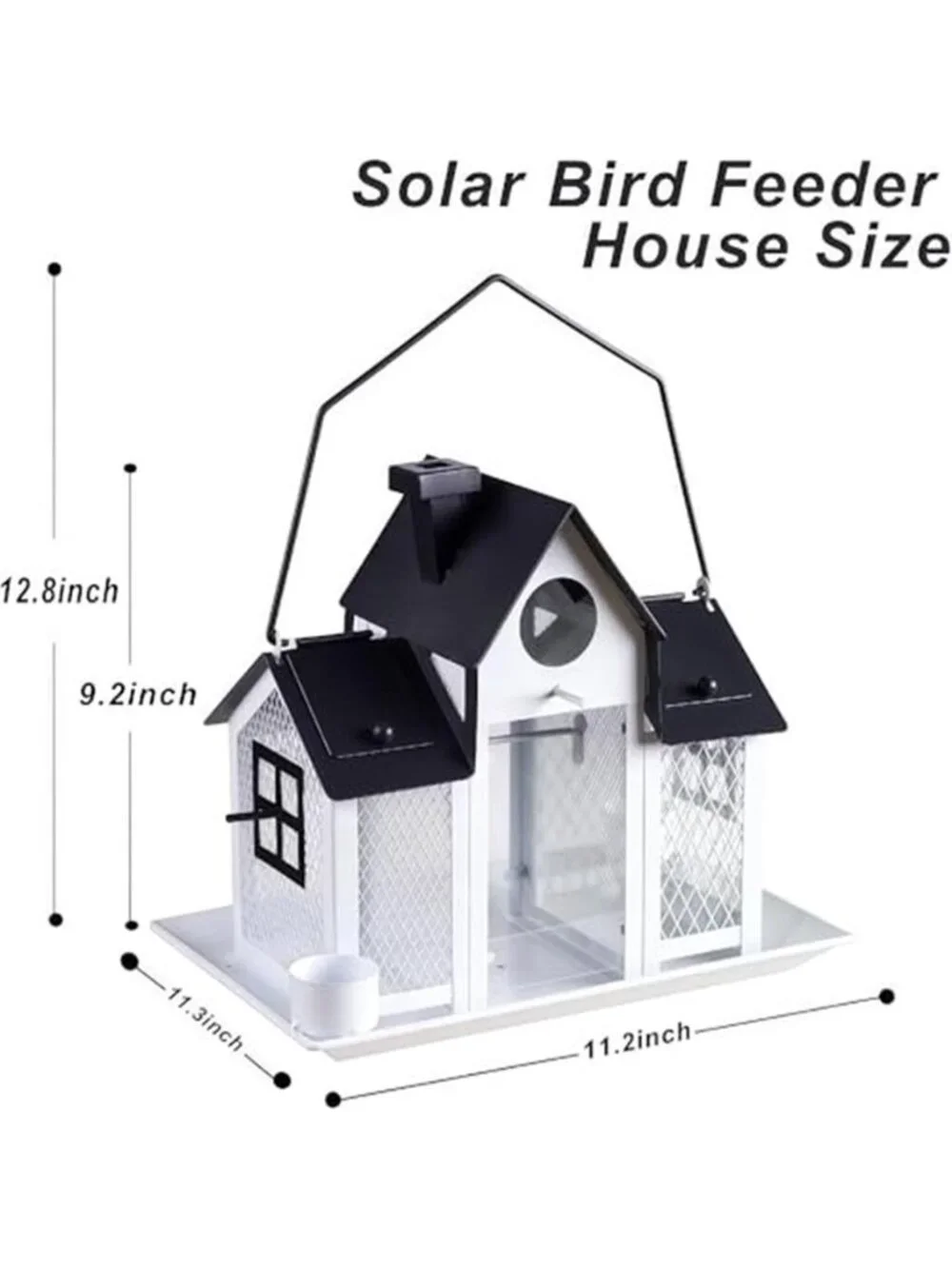 Solar Bird Feeders House for Outside Hanging, Metal Wild Bird Feeder for Outdoor